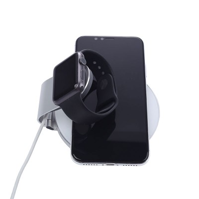 New Fashion Design Oem 2 in 1 Wireless Charger Stand Station Mobile Phone Watch 10w Qi Fast Wireless Charger